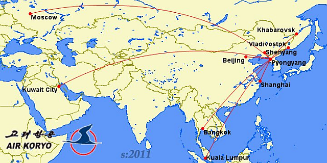 Az Air Koryo útvonalai (2011-es állapot) Az Air Koryo útvonalai (2011-es állapot)