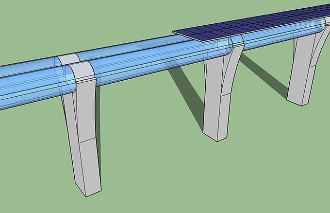 Hyperloop emelt pálya Hyperloop emelt pálya